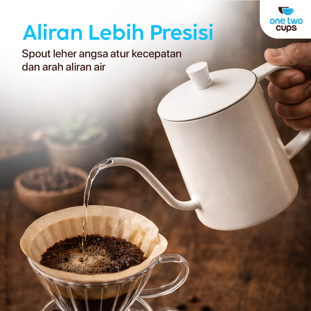 Gambar produk One Two Cups Teko Kopi Leher Angsa Gooseneck Pour Over Kettle 350ml - AA0450 - 1