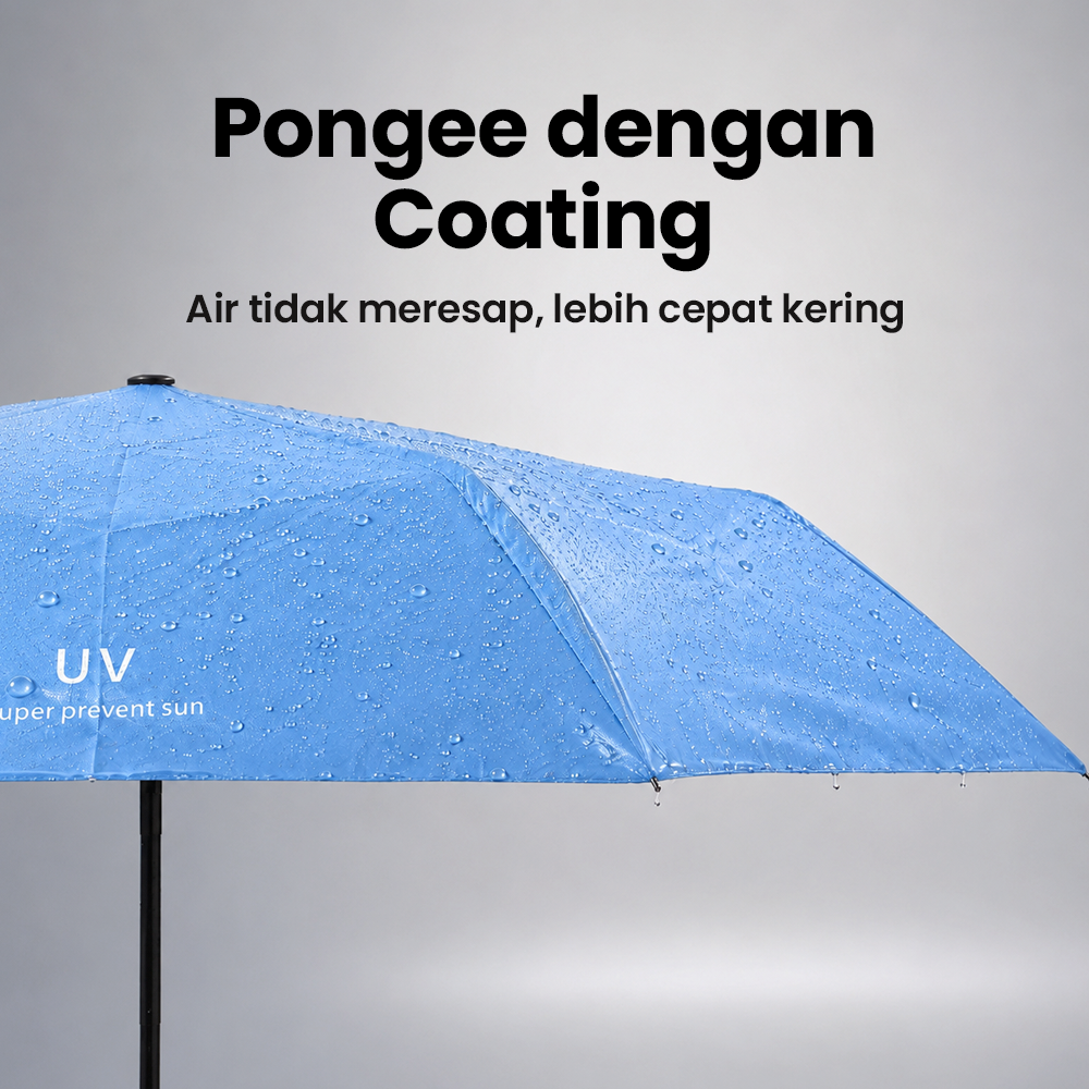 Gambar produk YADA Payung Lipat Buka Tutup Otomatis Polos Anti UV 8 Bone 96cm - YD98 - 4