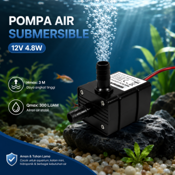 Gambar produk Taffware Pompa Air Celup Multifungsi Aquarium Submersible Pump 12V - QR30E