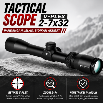 Vortex Crossfire II Rifle Tactical Scope Hunt Crosshair V-PLEX 2-7x32 - Black