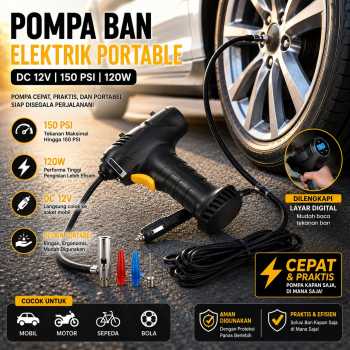 Gambar produk Narzrie Pompa Sepeda Portable Mini Pump 150 PSI - 8004