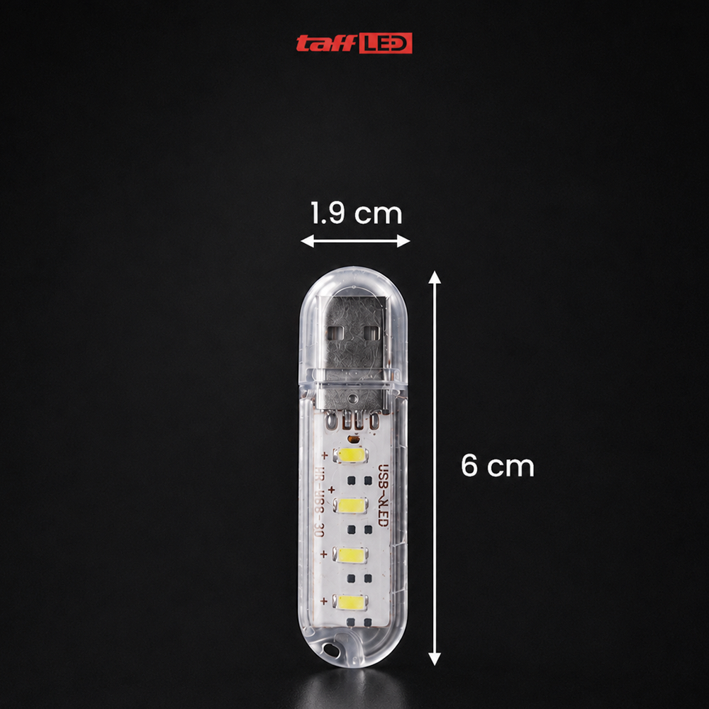 Gambar produk TaffLED Lampu Baca Mini LED USB Portable 5V 3 LED Warm White - SMD 5730 - 7