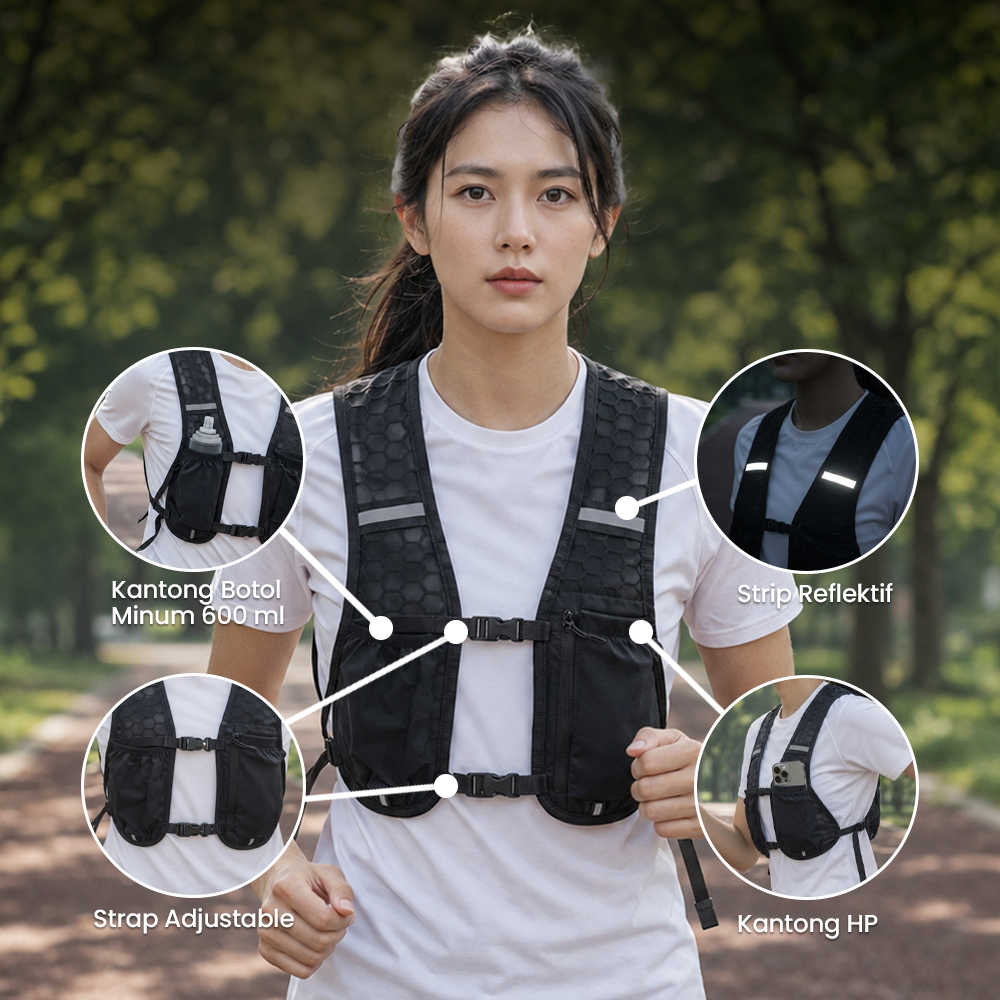 MPP Running Vest Hydrovest Hydration Breathable Rompi Lari Outdoor - WP400 Gambar produk MPP Running Vest Hydrovest Hydration Breathable Rompi Lari Outdoor - WP400 - 1
