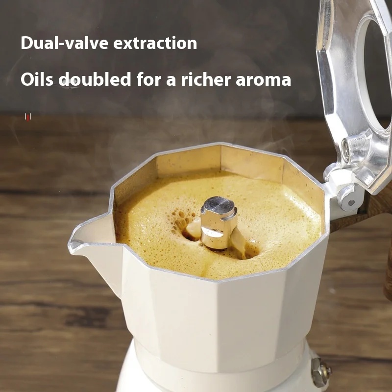 One Two Cups Moka Pot Teko Kopi Espresso Coffee Maker 2 Cup 100ml - L30 Gambar produk One Two Cups Moka Pot Teko Kopi Espresso Coffee Maker 2 Cup 100ml - L30 - 1