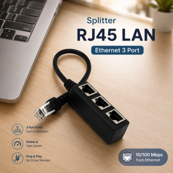 Gambar produk Splitter RJ45 LAN Ethernet Network Connector Hub 3 Port