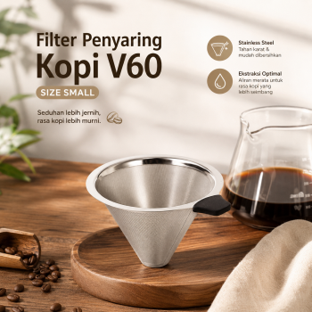 One Two Cups Filter Penyaring Kopi V60 Pour Over Reusable Cone Coffee - FS-40
