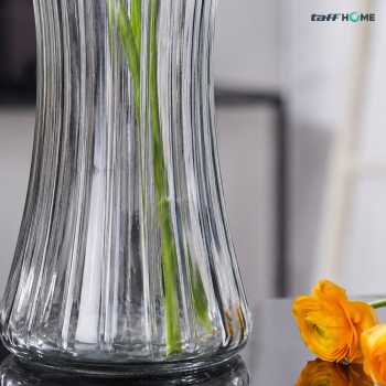 Gambar produk TaffHOME Vas Bunga Kaca Bening Estetik Vintage Glass Flower Vase - Y23 - 1