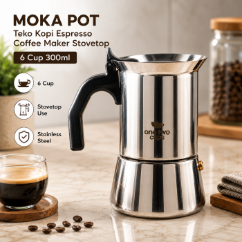 One Two Cups Moka Pot Teko Kopi Espresso Coffee Maker Stovetop - Z65