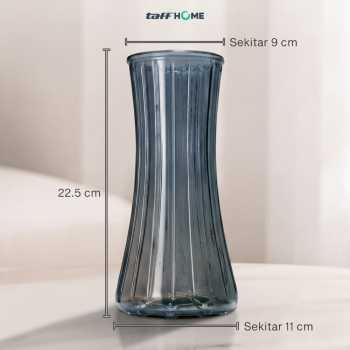 Gambar produk TaffHOME Vas Bunga Kaca Bening Estetik Vintage Glass Flower Vase - Y23 - 8