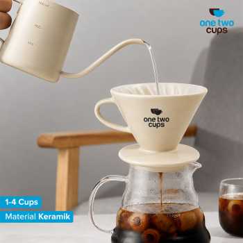 One Two Cups V60 Coffee Dripper Alat Seduh Kopi Manual Brew Keramik - ZM-639