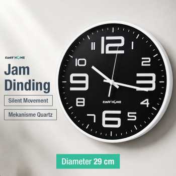 Gambar produk TaffHOME Jam Dinding Bulat Quartz Creative Design Modern 29cm - H6588