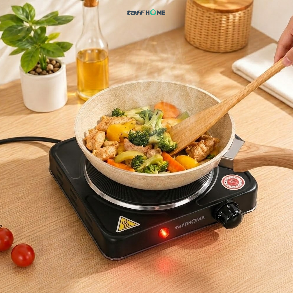 Gambar produk TaffHOME Kompor Listrik 1 Tungku Single Burner Warming Hot Plate 1000W - H1-1000-15 - 6