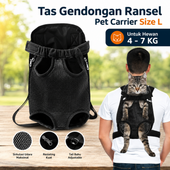 Yelesley Tas Gendongan Ransel Anjing Kucing Pet Carrier Size L - Y-38