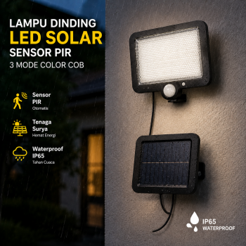 SMT Lampu Dinding LED Solar Sensor PIR Waterproof 3 Mode COB - SMT-F56