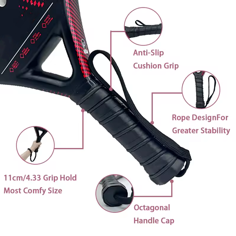 Gambar produk TaffSPORT Raket Padel Teardrop Carbon Fiber 3.8cm Thickness 360g - 4013 - 6