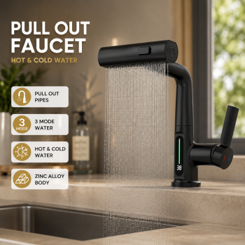 BATHE PROJECT Keran Air Wastafel Mixer Panas Dingin Pull Out Faucet - K040