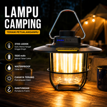Fiorky Lampu Lantera Camping Tenda Gantung Retro Style 1500mAh - TM-LY02