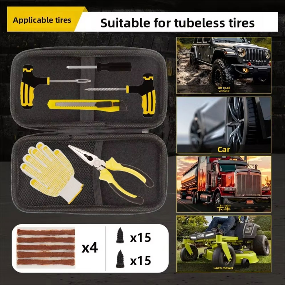 UR Peralatan Tambal Ban Mobil Sepeda Motor Tubeless Tire Repair - CZK-45 Gambar produk UR Peralatan Tambal Ban Mobil Sepeda Motor Tubeless Tire Repair - CZK-45 - 3