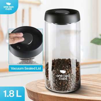 One Two Cups Toples Kaca Penyimpanan Biji Kopi Vacuum Sealed Lid - SE41