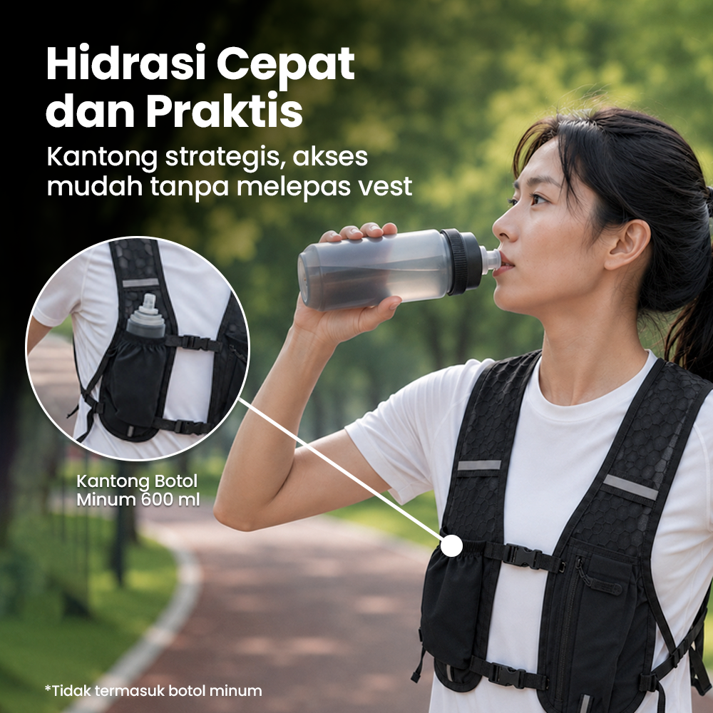 MPP Running Vest Hydrovest Hydration Breathable Rompi Lari Outdoor - WP400 Gambar produk MPP Running Vest Hydrovest Hydration Breathable Rompi Lari Outdoor - WP400 - 3