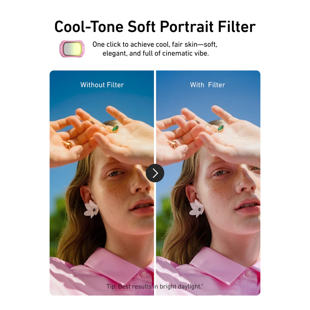 Gambar produk TELESIN Filter Kit DJI Osmo Pocket 3/4 CPL VND Cool Rose Diffusion 1/4 - S5-FLT-62-TDJ - 5