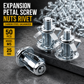 Taffware Expansion Screw Petal Screw Nuts Rivet Fisher 25mm 50 PCS - NT50