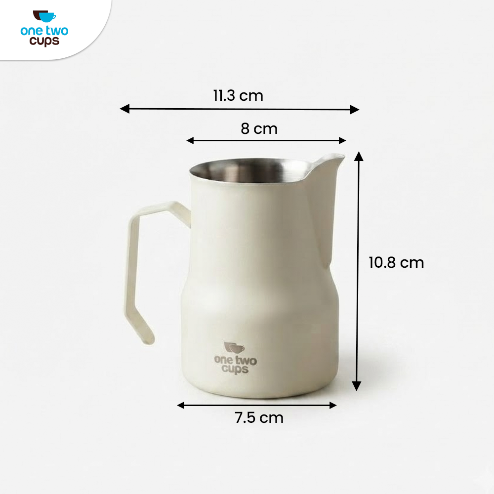 One Two Cups Milk Jug Pitcher Susu Latte Art Espresso Stainless Steel 350ml - AA050 Gambar produk One Two Cups Milk Jug Pitcher Susu Latte Art Espresso Stainless Steel 350ml - AA050 - 7