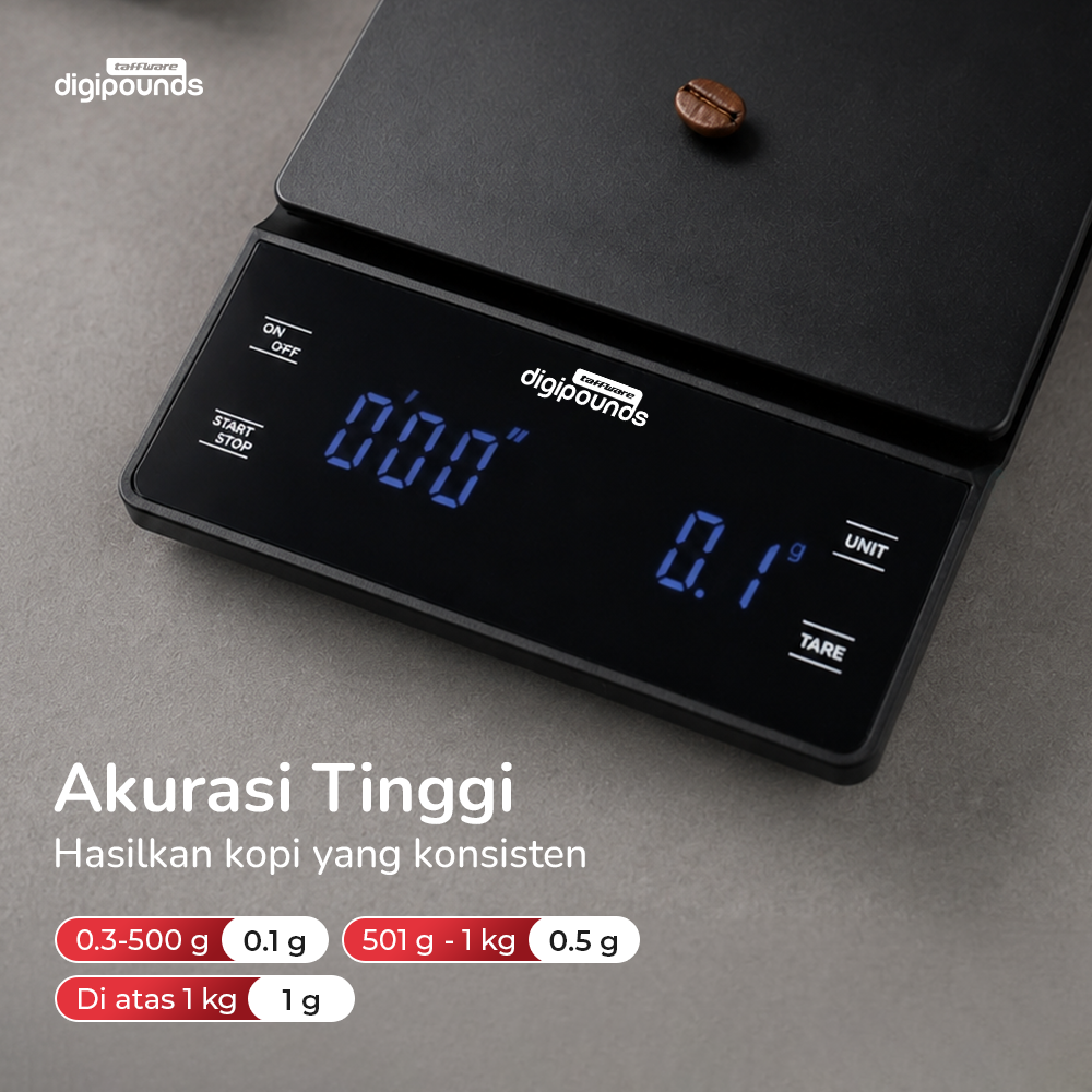 Gambar produk Taffware Digipounds Timbangan Kopi Digital Coffee Scale 0.1-1g 3kg - EK6002 - 1