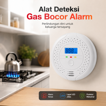 ATUOTIN Alat Deteksi Gas Bocor Alarm High Sensitive Sensor LCD Screen - WJ-CO101