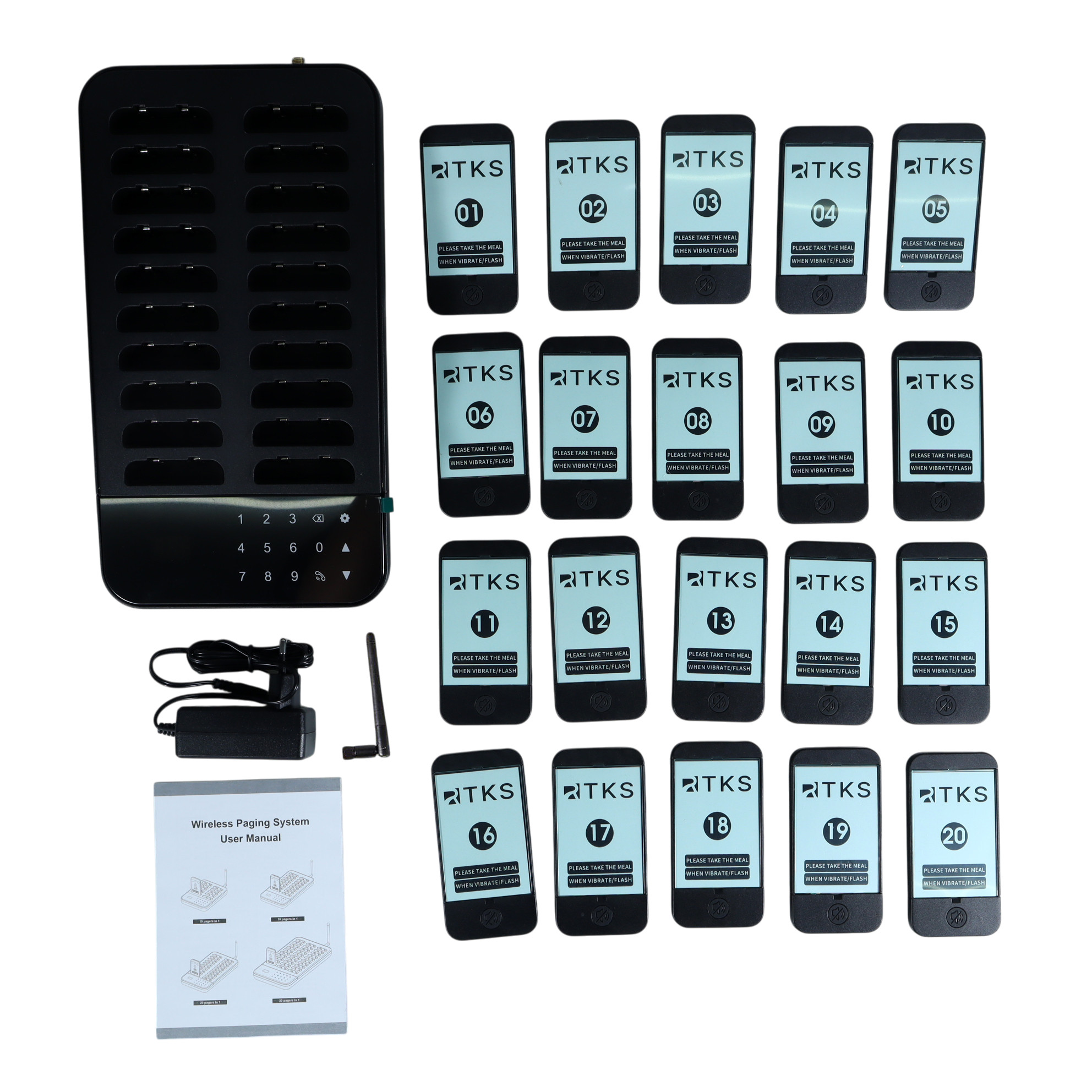 RTKS Wireless Calling System Restaurant Mesin Antrian 20 Pager - QC200 Gambar produk RTKS Wireless Calling System Restaurant Mesin Antrian 20 Pager - QC200 - 8