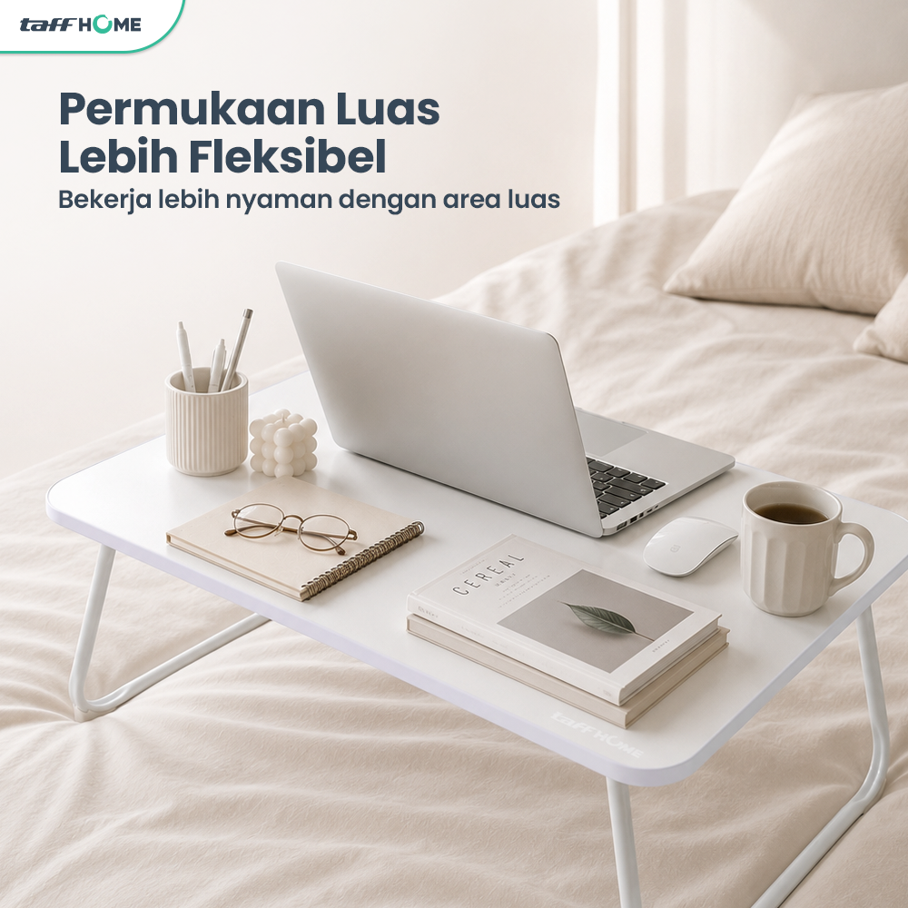 TaffHOME Meja Lipat Laptop Foldable Bed Table 70x48cm - BO67 Gambar produk TaffHOME Meja Lipat Laptop Foldable Bed Table 70x48cm - BO67 - 1