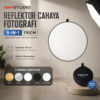 TaffSTUDIO Reflektor Cahaya Fotografi Studio 5in1 Diffuser 110cm - CL-RT110