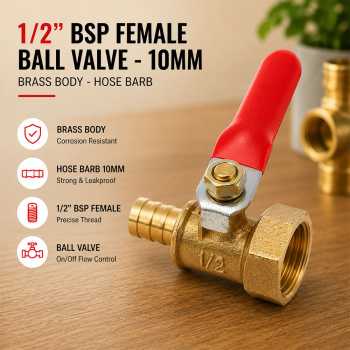 MAX Ball Valve Kuningan Stop Kran Air Nepel Selang Pagoda Brass Iron - DN15