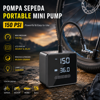 KESHI Pompa Sepeda Portable Mini Pump 150 PSI - PR-718