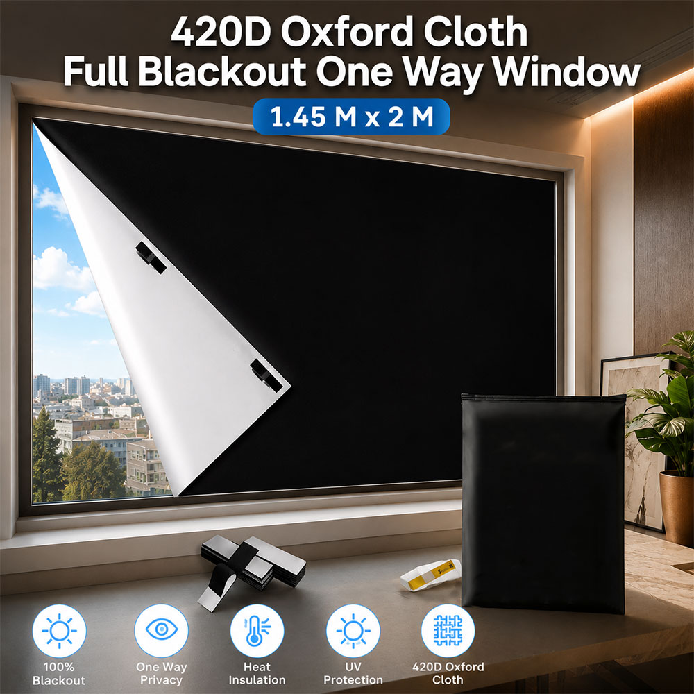 Gen Tirai Jendela Blackout One Way Window Film Anti UV Velcro 1.45x2M - AF5 Gambar produk Gen Tirai Jendela Blackout One Way Window Film Anti UV Velcro 1.45x2M - AF5 - Utama