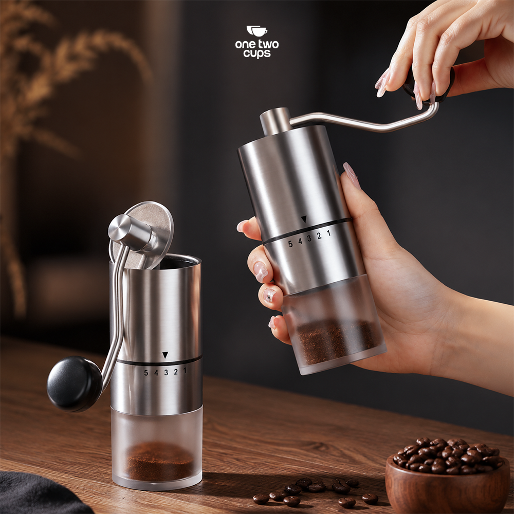 One Two Cups Penggiling Kopi Manual Coffee Grinder Adjustable Portable - D-11 Gambar produk One Two Cups Penggiling Kopi Manual Coffee Grinder Adjustable Portable - D-11 - 7
