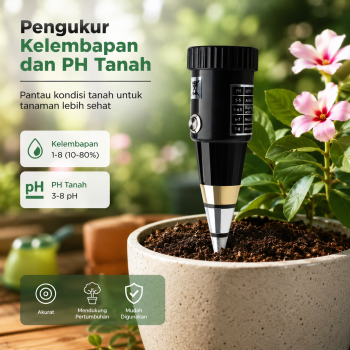 JUANJUAN 2 in 1 Pengukur Kelembapan dan PH Tanah Soil Humidity Tester - ST-001