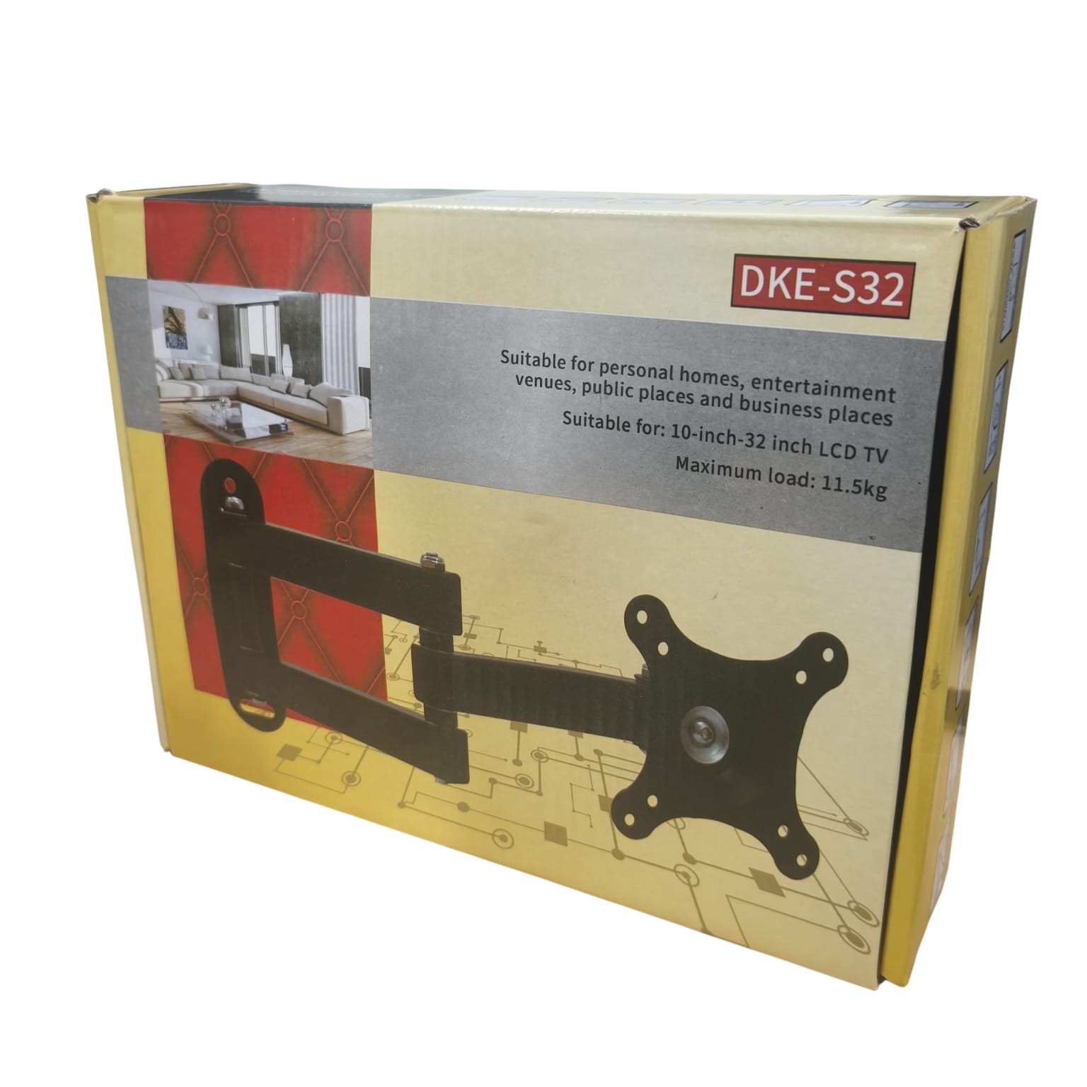 ALROTA Bracket TV Dinding 360 Degree Rotate VESA 200x200 14-32 Inch - DKE-S32 Gambar produk ALROTA Bracket TV Dinding 360 Degree Rotate VESA 200x200 14-32 Inch - DKE-S32 - Kemasan