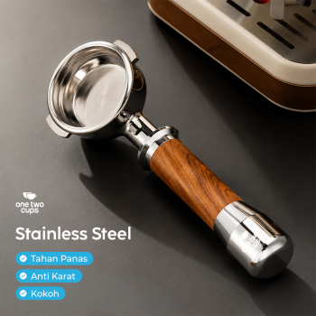 Gambar produk One Two Cups Portafilter Bottomless Naked Detachable Stainless 51mm - NP55 - 2