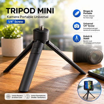 Tripod Mini Kamera Portable Universal 12cm 1/4 Monopod - TP179