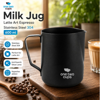 Gambar produk One Two Cups Milk Jug Pitcher Susu Latte Art Espresso Stainless Steel 600ml - A051