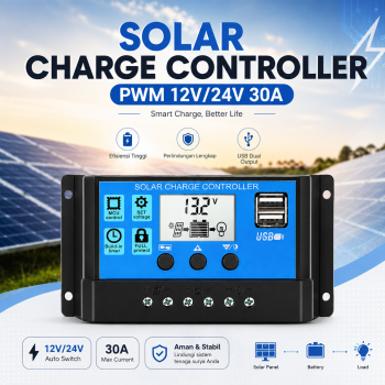 SolaBright Solar Charge Controller PWM Automatic Recognize 12V/24V - W88 / SY4024HD
