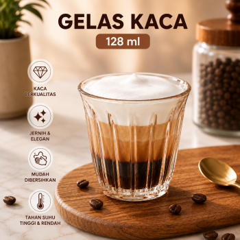 One Two Cups Gelas Kaca Aesthetic Kopi Espresso Latte Bomber Glass - SN502