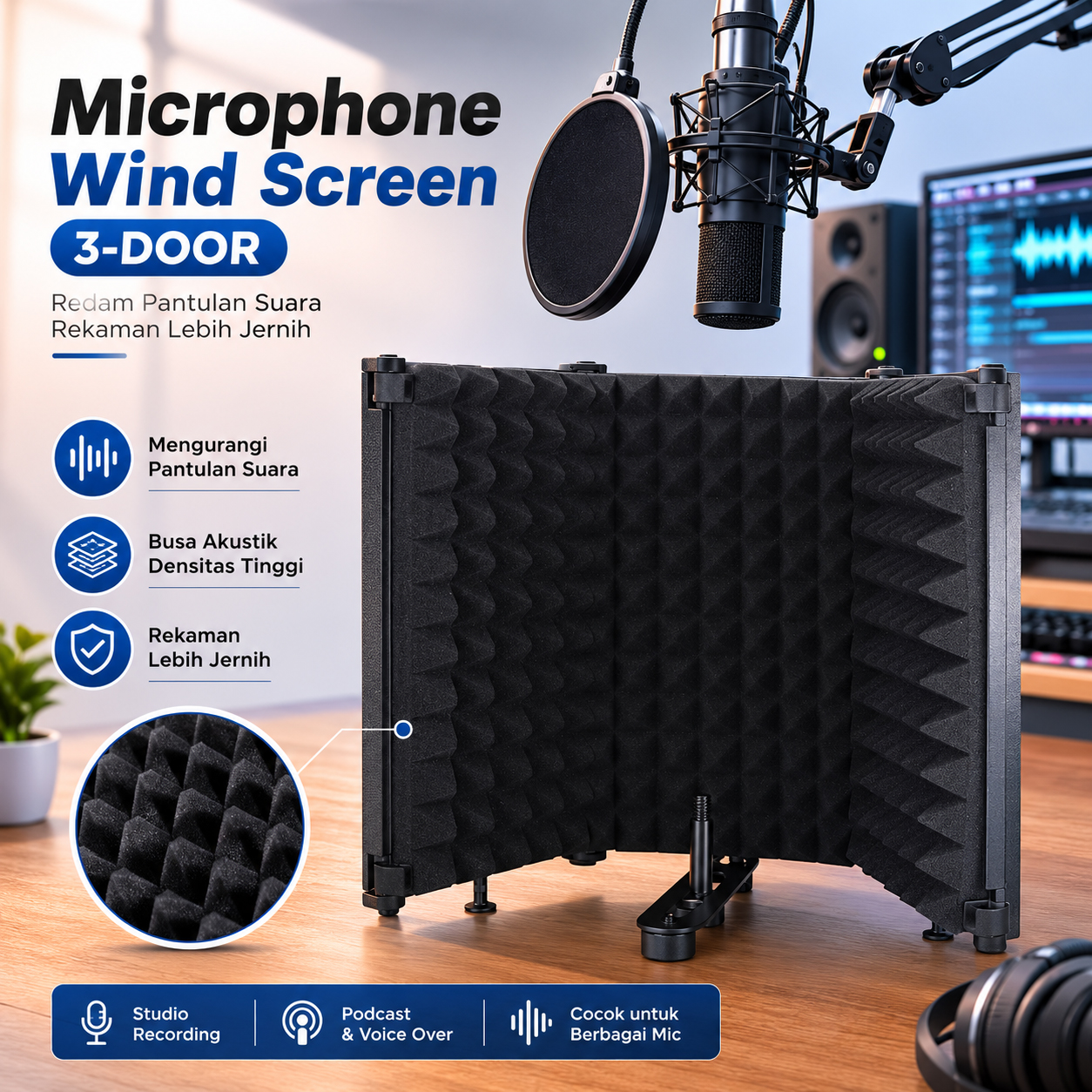 recording microphone for noisy environment