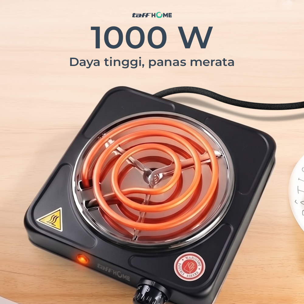 Gambar produk TaffHOME Kompor Listrik 1 Tungku Single Burner Coil Hot Plate 1000W - C1-1000-10 - 1