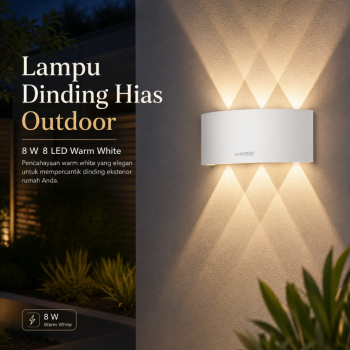 TaffLED Lampu Dinding Hias Outdoor Aluminium 8W 8 LED Warm White - RL-B15