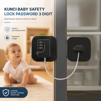 EUDEMON Kunci Kulkas Lemari Laci Baby Safety Lock Password 3 Digit - FQ1