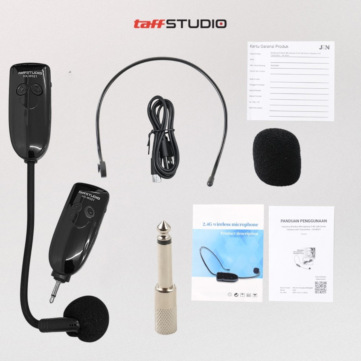 Gambar produk TaffSTUDIO Mic Wireless 2.4G Microphone Headset Conference Meeting - HX-W021 - 5