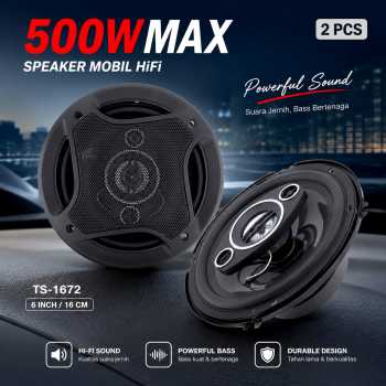 Gambar produk TaffSTUDIO Pcinener Speaker Subwoofer Mobil 6 Inch HiFi 500 W 2 PCS - TS-1672