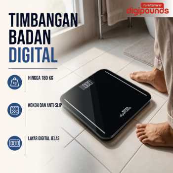 Taffware Digipounds Timbangan Badan Digital Scale Tempered Glass 180kg - B7089